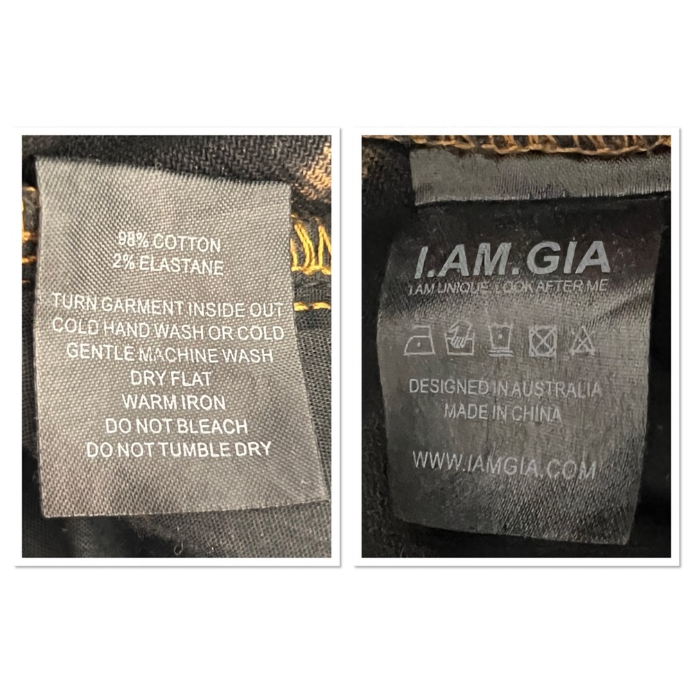 I.AM.GIA Arago Pant Black & Brown Tie-Dye Straight Sz M Cotton Blend Stretch - Picture 8 of 8